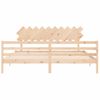 Cama Matrimonial | Cama Para Adultos | Estructura De Cama Con Cabecero Madera Maciza 200x200 Cm Cfw429824