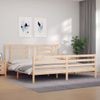 Cama Matrimonial | Cama Para Adultos | Estructura De Cama Con Cabecero Madera Maciza 200x200 Cm Cfw855117