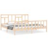 Cama Matrimonial | Cama Para Adultos | Estructura De Cama Con Cabecero Madera Maciza 200x200 Cm Cfw195522