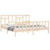 Cama Matrimonial | Cama Para Adultos | Estructura De Cama Con Cabecero Madera Maciza 200x200 Cm Cfw195522