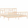 Cama Matrimonial | Cama Para Adultos | Estructura De Cama Con Cabecero Madera Maciza 200x200 Cm Cfw195522