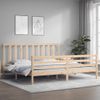 Cama Matrimonial | Cama Para Adultos | Estructura De Cama Con Cabecero Madera Maciza 200x200 Cm Cfw576769