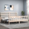 Cama Matrimonial | Cama Para Adultos | Estructura De Cama Con Cabecero Madera Maciza 200x200 Cm Cfw296604