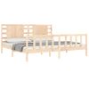 Cama Matrimonial | Cama Para Adultos | Estructura De Cama Con Cabecero Madera Maciza 200x200 Cm Cfw536923