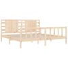 Cama Matrimonial | Cama Para Adultos | Estructura De Cama Con Cabecero Madera Maciza 200x200 Cm Cfw536923