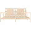 Cama Matrimonial | Cama Para Adultos | Estructura De Cama Con Cabecero Madera Maciza 200x200 Cm Cfw536923