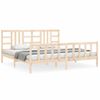 Cama Matrimonial | Cama Para Adultos | Estructura De Cama Con Cabecero Madera Maciza 200x200 Cm Cfw216080