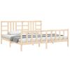 Cama Matrimonial | Cama Para Adultos | Estructura De Cama Con Cabecero Madera Maciza 200x200 Cm Cfw216080