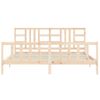 Cama Matrimonial | Cama Para Adultos | Estructura De Cama Con Cabecero Madera Maciza 200x200 Cm Cfw216080