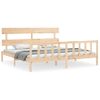 Cama Matrimonial | Cama Para Adultos | Estructura De Cama Con Cabecero Madera Maciza 200x200 Cm Cfw484104