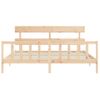 Cama Matrimonial | Cama Para Adultos | Estructura De Cama Con Cabecero Madera Maciza 200x200 Cm Cfw484104