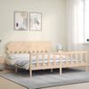 Cama Matrimonial | Cama Para Adultos | Estructura De Cama Con Cabecero Madera Maciza 200x200 Cm Cfw929267