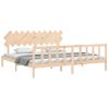 Cama Matrimonial | Cama Para Adultos | Estructura De Cama Con Cabecero Madera Maciza 200x200 Cm Cfw929267