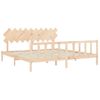 Cama Matrimonial | Cama Para Adultos | Estructura De Cama Con Cabecero Madera Maciza 200x200 Cm Cfw929267