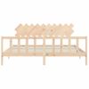 Cama Matrimonial | Cama Para Adultos | Estructura De Cama Con Cabecero Madera Maciza 200x200 Cm Cfw929267