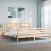 Cama Matrimonial | Cama Para Adultos | Estructura De Cama Con Cabecero Madera Maciza 200x200 Cm Cfw379520