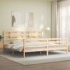 Cama Matrimonial | Cama Para Adultos | Estructura De Cama Con Cabecero Madera Maciza 200x200 Cm Cfw379520