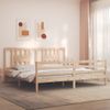 Cama Matrimonial | Cama Para Adultos | Estructura De Cama Con Cabecero Madera Maciza 200x200 Cm Cfw777087