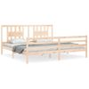 Cama Matrimonial | Cama Para Adultos | Estructura De Cama Con Cabecero Madera Maciza 200x200 Cm Cfw777087