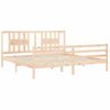 Cama Matrimonial | Cama Para Adultos | Estructura De Cama Con Cabecero Madera Maciza 200x200 Cm Cfw777087