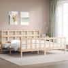 Cama Matrimonial | Cama Para Adultos | Estructura De Cama Con Cabecero Madera Maciza 200x200 Cm Cfw385797