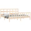 Cama Matrimonial | Cama Para Adultos | Estructura De Cama Con Cabecero Madera Maciza 200x200 Cm Cfw385797