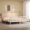 Cama Matrimonial | Cama Para Adultos | Estructura De Cama Con Cabecero Madera Maciza 200x200 Cm Cfw720287