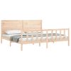 Cama Matrimonial | Cama Para Adultos | Estructura De Cama Con Cabecero Madera Maciza 200x200 Cm Cfw720287