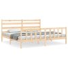 Cama Matrimonial | Cama Para Adultos | Estructura De Cama Con Cabecero Madera Maciza 200x200 Cm Cfw327325