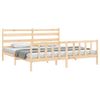 Cama Matrimonial | Cama Para Adultos | Estructura De Cama Con Cabecero Madera Maciza 200x200 Cm Cfw327325