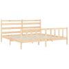 Cama Matrimonial | Cama Para Adultos | Estructura De Cama Con Cabecero Madera Maciza 200x200 Cm Cfw327325