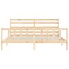 Cama Matrimonial | Cama Para Adultos | Estructura De Cama Con Cabecero Madera Maciza 200x200 Cm Cfw327325