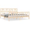 Cama Matrimonial | Cama Para Adultos | Estructura De Cama Con Cabecero Madera Maciza 200x200 Cm Cfw905187