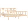 Cama Matrimonial | Cama Para Adultos | Estructura De Cama Con Cabecero Madera Maciza 200x200 Cm Cfw905187