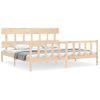 Cama Matrimonial | Cama Para Adultos | Estructura De Cama Con Cabecero Madera Maciza 200x200 Cm Cfw878978