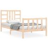 Cama Individual | Cama Para Adultos | Estructura De Cama Con Cabecero Madera Maciza 90x190 Cm Cfw114068