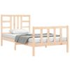 Cama Individual | Cama Para Adultos | Estructura De Cama Con Cabecero Madera Maciza 90x190 Cm Cfw114068