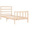 Cama Individual | Cama Para Adultos | Estructura De Cama Con Cabecero Madera Maciza 90x190 Cm Cfw914266