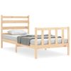 Cama Individual | Cama Para Adultos | Estructura De Cama Con Cabecero Madera Maciza 90x190 Cm Cfw598117