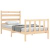 Cama Individual | Cama Para Adultos | Estructura De Cama Con Cabecero Madera Maciza 90x190 Cm Cfw598117