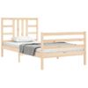 Cama Individual | Cama Para Adultos | Estructura De Cama Con Cabecero Madera Maciza 90x200 Cm Cfw865501