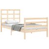 Cama Individual | Cama Para Adultos | Estructura De Cama Con Cabecero Madera Maciza 90x200 Cm Cfw586040