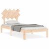 Cama Individual | Cama Para Adultos | Estructura De Cama Con Cabecero Madera Maciza 90x200 Cm Cfw930166