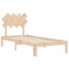 Cama Individual | Cama Para Adultos | Estructura De Cama Con Cabecero Madera Maciza 90x200 Cm Cfw930166