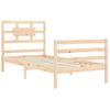 Cama Individual | Cama Para Adultos | Estructura De Cama Con Cabecero Madera Maciza 90x200 Cm Cfw805602