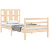 Cama Individual | Cama Para Adultos | Estructura De Cama Con Cabecero Madera Maciza 90x200 Cm Cfw300393