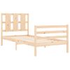 Cama Individual | Cama Para Adultos | Estructura De Cama Con Cabecero Madera Maciza 90x200 Cm Cfw300393