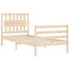 Cama Individual | Cama Para Adultos | Estructura De Cama Con Cabecero Madera Maciza 90x200 Cm Cfw638719