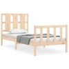 Cama Individual | Cama Para Adultos | Estructura De Cama Con Cabecero Madera Maciza 90x200 Cm Cfw113991