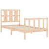 Cama Individual | Cama Para Adultos | Estructura De Cama Con Cabecero Madera Maciza 90x200 Cm Cfw113991